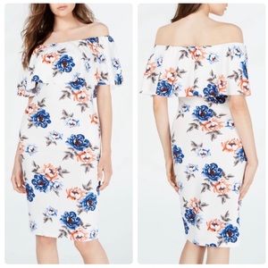 Crave Fame Off the Shoulder Floral Shift Dress, size M